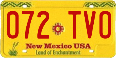 NM license plate 072TVO