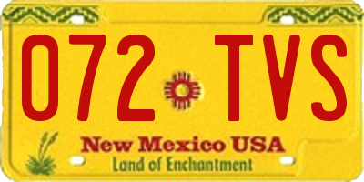 NM license plate 072TVS