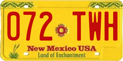 NM license plate 072TWH