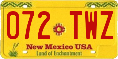 NM license plate 072TWZ