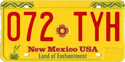 NM license plate 072TYH
