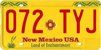 NM license plate 072TYJ