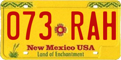 NM license plate 073RAH