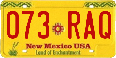 NM license plate 073RAQ