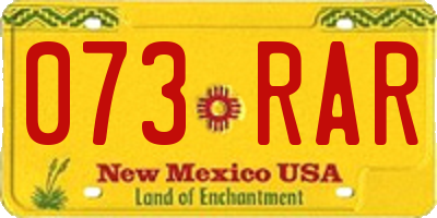 NM license plate 073RAR