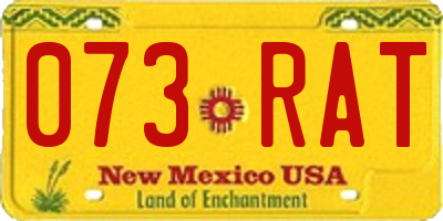 NM license plate 073RAT