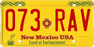 NM license plate 073RAV