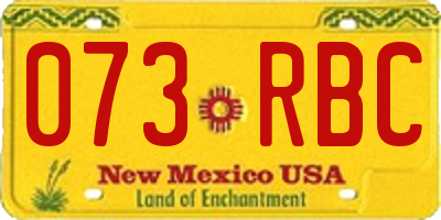 NM license plate 073RBC