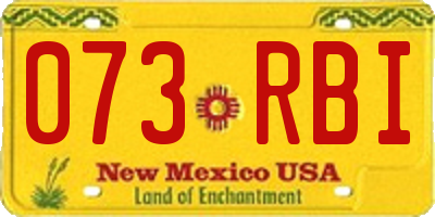 NM license plate 073RBI