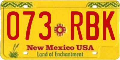 NM license plate 073RBK