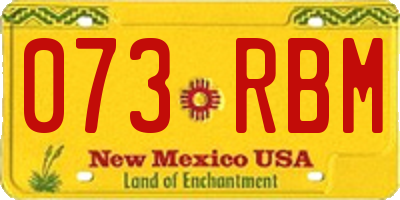 NM license plate 073RBM