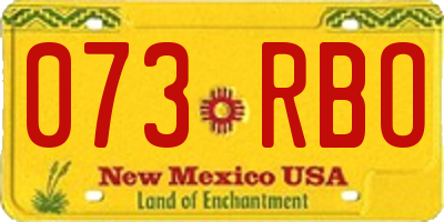 NM license plate 073RBO