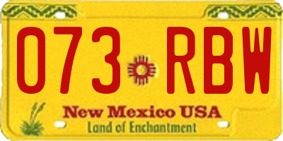 NM license plate 073RBW