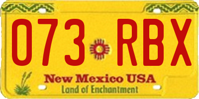 NM license plate 073RBX