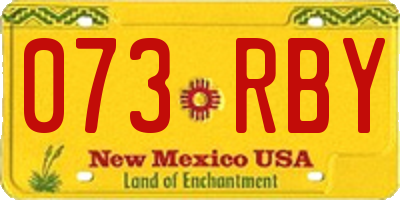 NM license plate 073RBY