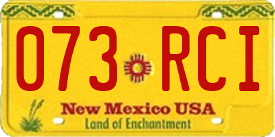 NM license plate 073RCI