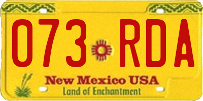 NM license plate 073RDA