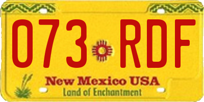 NM license plate 073RDF