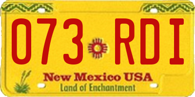NM license plate 073RDI