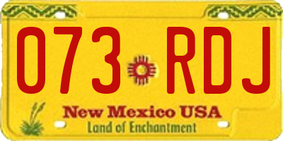 NM license plate 073RDJ