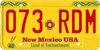NM license plate 073RDM