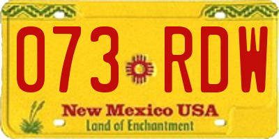 NM license plate 073RDW