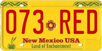 NM license plate 073RED