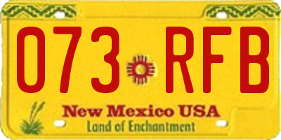 NM license plate 073RFB