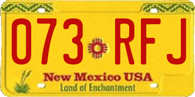 NM license plate 073RFJ