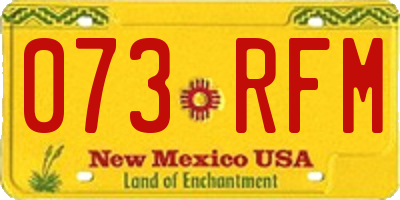NM license plate 073RFM
