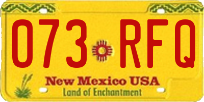 NM license plate 073RFQ