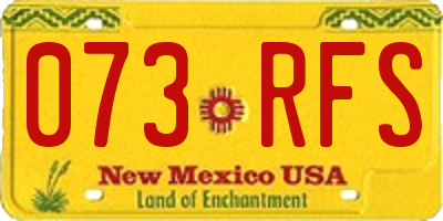 NM license plate 073RFS