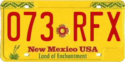 NM license plate 073RFX