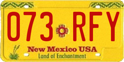 NM license plate 073RFY