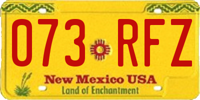 NM license plate 073RFZ