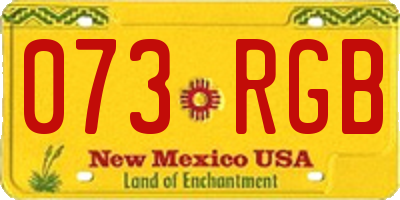 NM license plate 073RGB