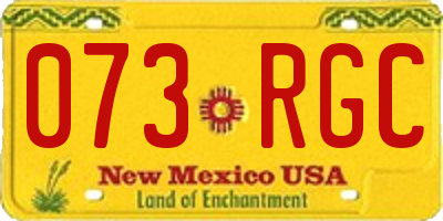 NM license plate 073RGC