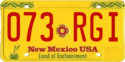 NM license plate 073RGI