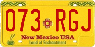 NM license plate 073RGJ