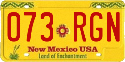 NM license plate 073RGN
