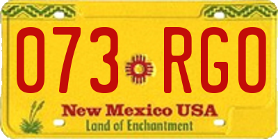 NM license plate 073RGO