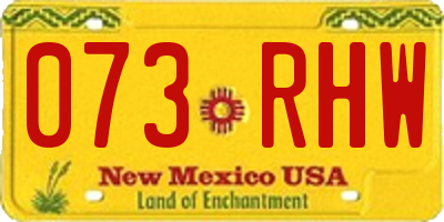 NM license plate 073RHW