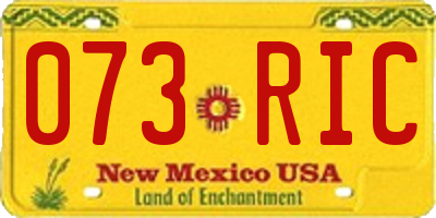 NM license plate 073RIC