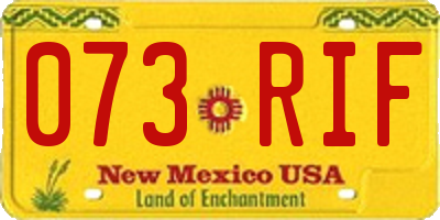 NM license plate 073RIF