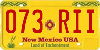 NM license plate 073RII