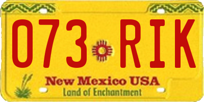 NM license plate 073RIK