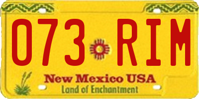 NM license plate 073RIM