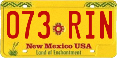 NM license plate 073RIN