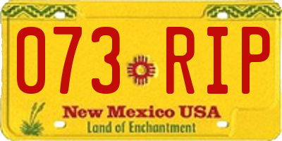 NM license plate 073RIP