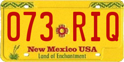 NM license plate 073RIQ